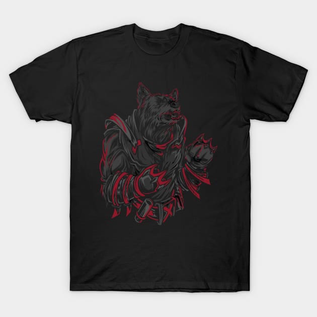 Deadly wolves character illustration with neon color style T-Shirt by zwestshops